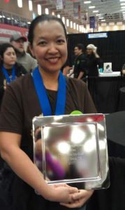 Wara with the award at That Takes the Cake Show 2017